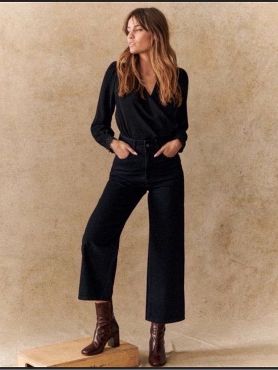 Sezane Denim - Sezane Black Le Crop Jeans size 38 / 6